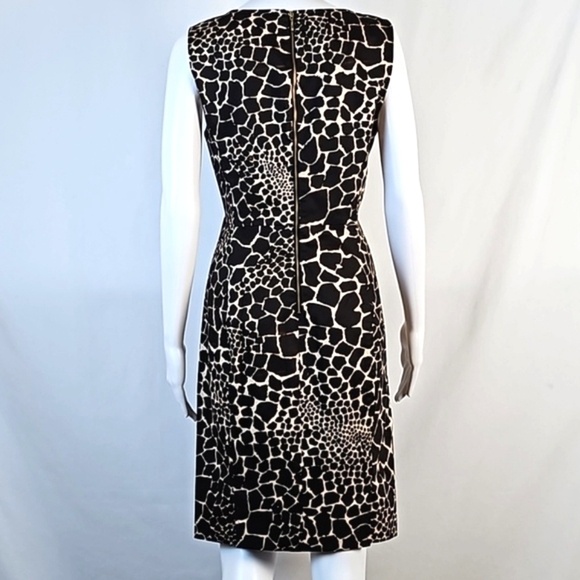 Rachel Roy Signature Cotton Stretch Brown & Tan Giraffe Print Sheath Dress - Picture 5 of 16